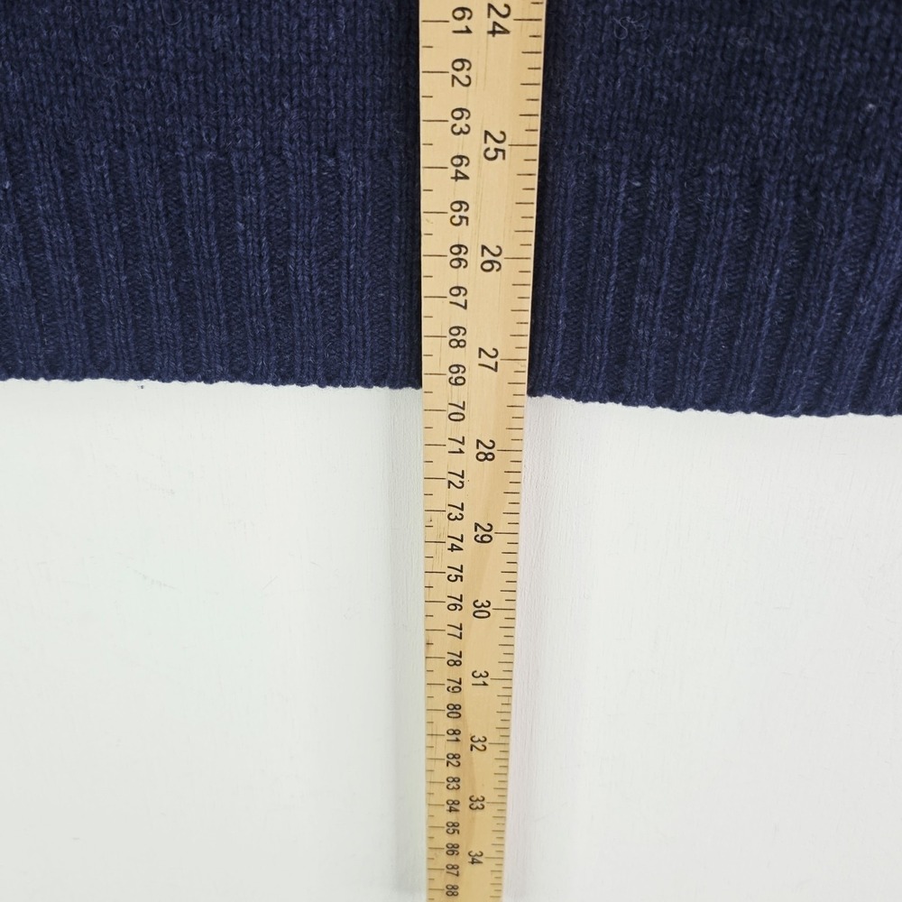J. Crew Men's Size Medium 100% Wool Navy Blue Sweater Long Sleeve Style#61405 - Picture 7 of 8